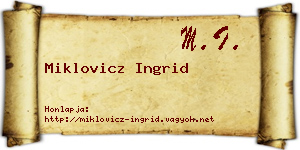 Miklovicz Ingrid névjegykártya